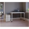 Scranton & Co 2-Drawer Modern Metal Mobile Pedestal Filing Cabinet in White