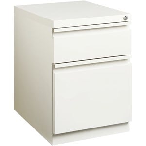 Scranton & Co 2-Drawer Modern Metal Mobile Pedestal Filing Cabinet in White