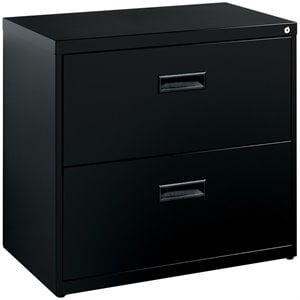 Scranton & Co 2-Drawer Modern Metal Home Office Lateral Filing Cabinet in Black
