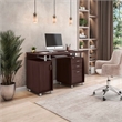 Scranton & Co Transitional Wood Computer Office Desk with Storage in Chocolate