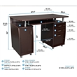 Scranton & Co Transitional Wood Computer Office Desk with Storage in Chocolate