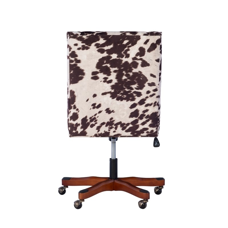 Scranton & Co Transitional Fabric Office Chair with Casters in Brown/Walnut