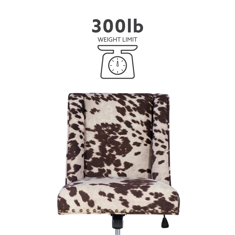 Scranton & Co Transitional Fabric Office Chair with Casters in Brown/Walnut