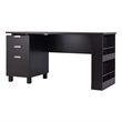 Scranton & Co Modern 3-Drawer Wood/Steel Office Desk in Espresso