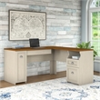 Scranton & Co Farmhouse Engineered Wood L Shaped Desk in Antique White