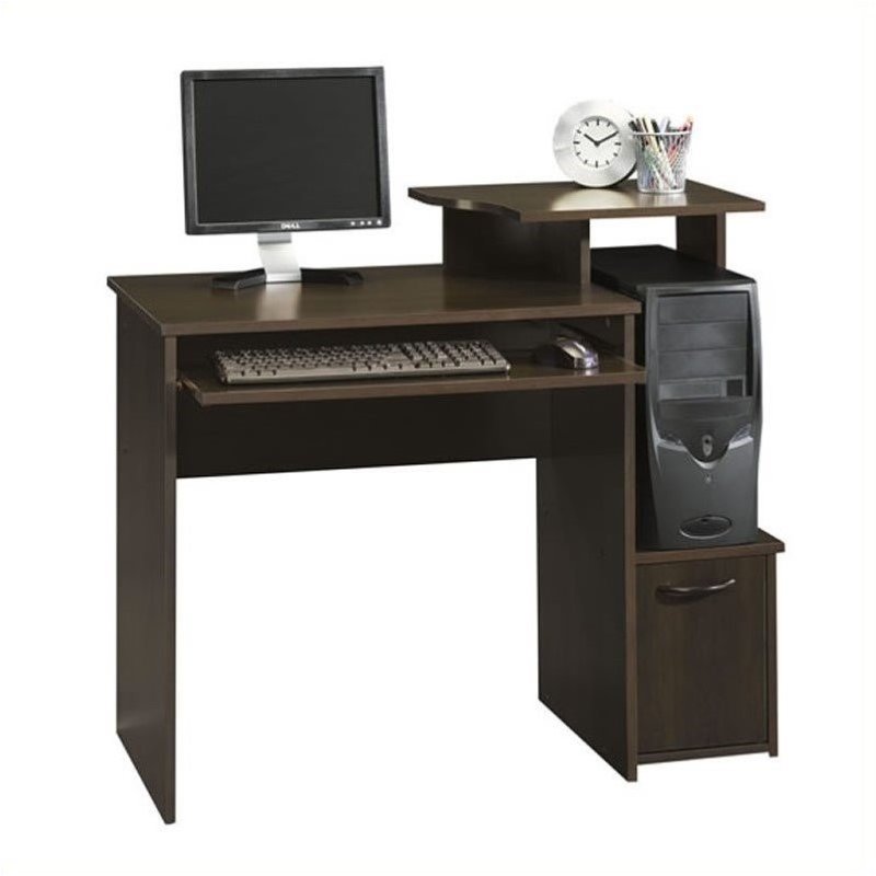 Scranton & Co Computer Desk with Drawers in Serene Cherry