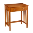 Scranton & Co Transitional Wood Desk with Sliding Keyboard Tray in Oak Brown