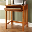 Scranton & Co Transitional Wood Desk with Sliding Keyboard Tray in Oak Brown