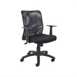 Scranton & Co Contemporary Fabric Task Office Chair with T-Arms in Black