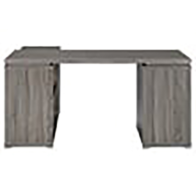 Scranton & Co Contemporary Wood L Shape Writing Desk in Weathered Gray/Silver