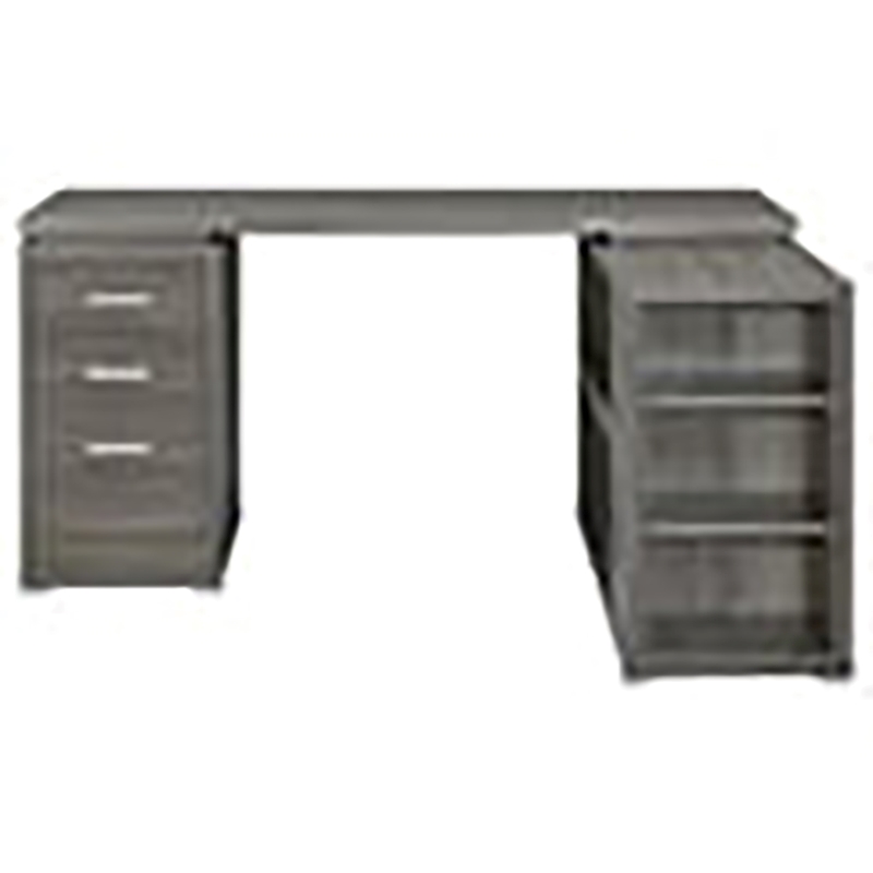 Scranton & Co Contemporary Wood L Shape Writing Desk in Weathered Gray/Silver