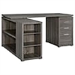 Scranton & Co Contemporary Wood L Shape Writing Desk in Weathered Gray/Silver