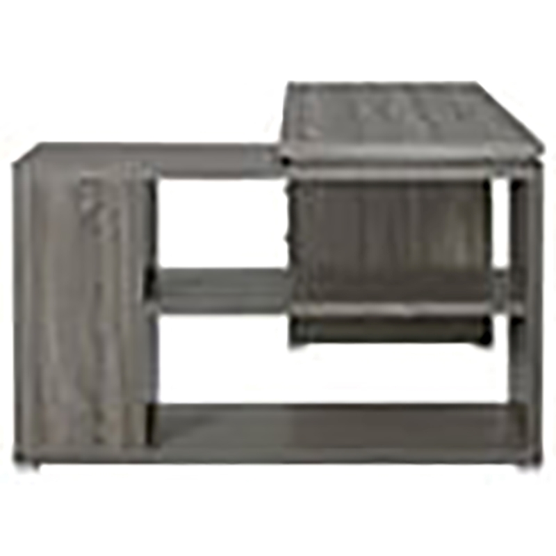 Scranton & Co Contemporary Wood L Shape Writing Desk in Weathered Gray/Silver