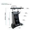 Scranton & Co Sit-to-Stand Rolling Laptop Cart with Storage in Graphite