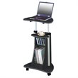 Scranton & Co Sit-to-Stand Rolling Laptop Cart with Storage in Graphite