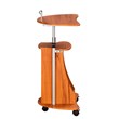 Scranton & Co Sit-to-Stand Rolling Laptop Cart with Storage in Wood Grain