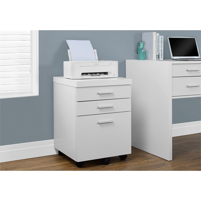 Scranton & Co File Cabinet with Three Drawers in White