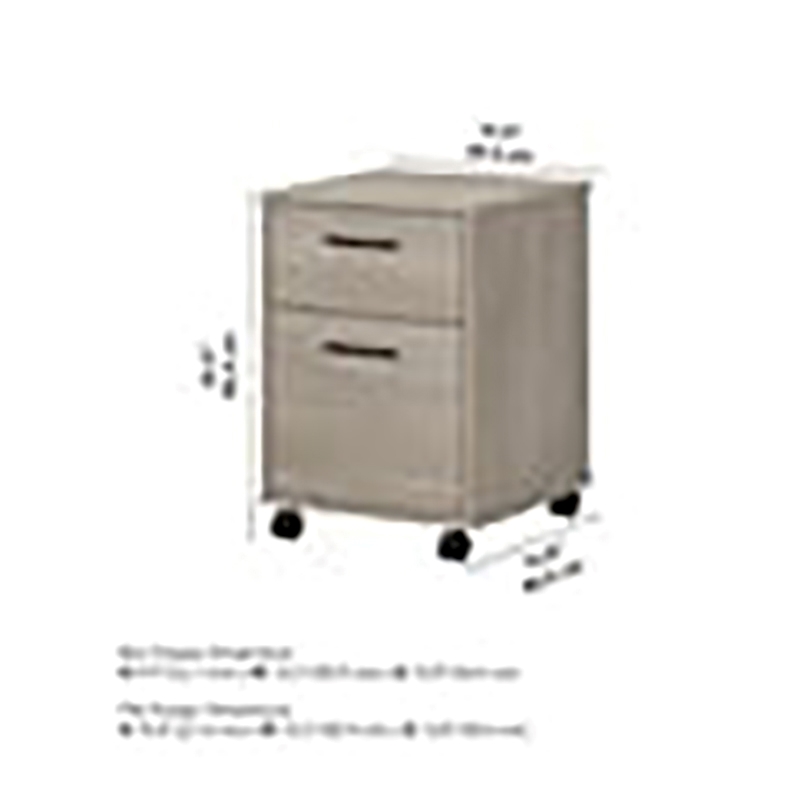 Scranton & Co 2 Drawers Contemporary Wood Mobile Pedestal in Gray