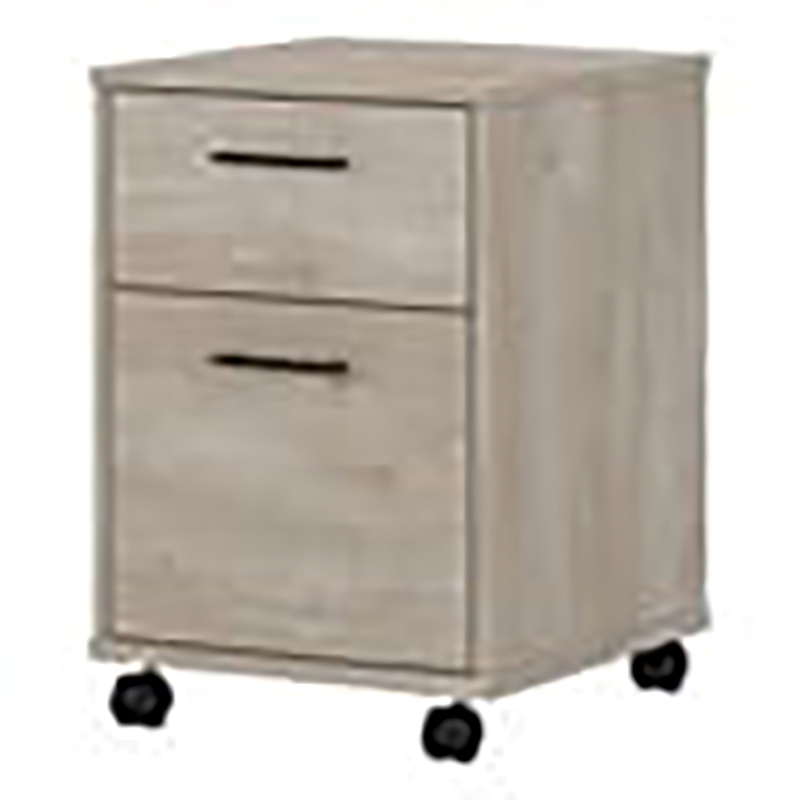 Scranton & Co 2 Drawers Contemporary Wood Mobile Pedestal in Gray