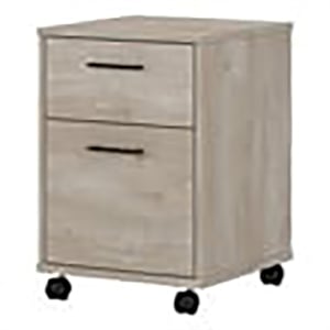 Scranton & Co 2 Drawers Contemporary Wood Mobile Pedestal in Gray