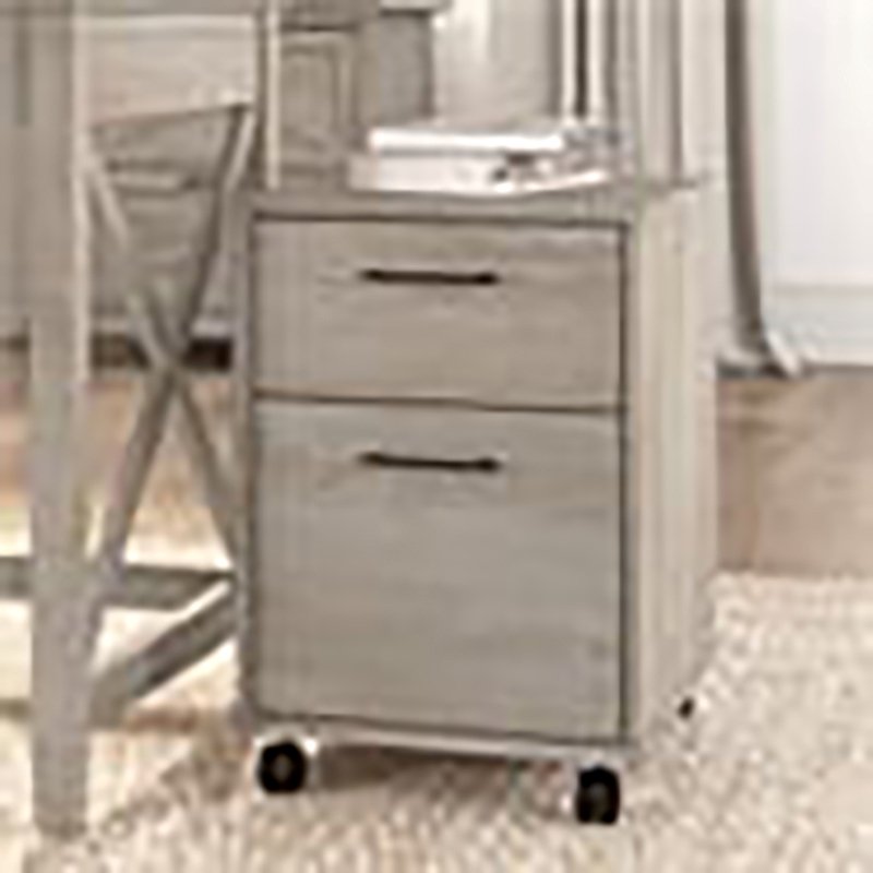Scranton & Co 2 Drawers Contemporary Wood Mobile Pedestal in Gray