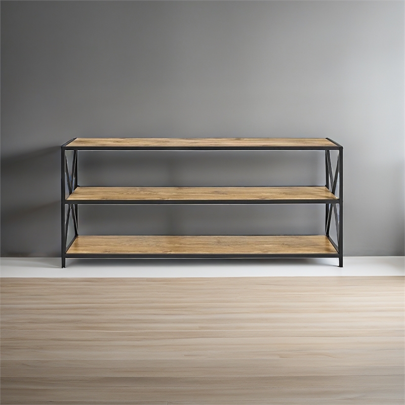 Scranton & Co 2 Shelf Wide Bookcase in Barnwood