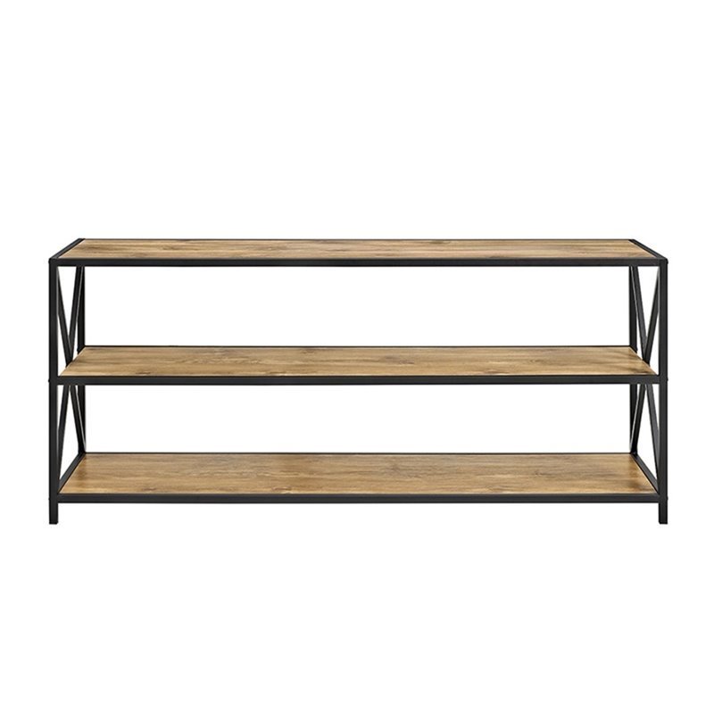 Scranton & Co 2 Shelf Wide Bookcase in Barnwood
