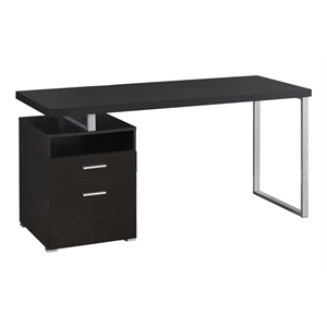Scranton & Co 60&quot Computer Desk in Cappuccino and Silver