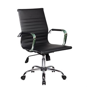 Scranton & Co Modern Task Chrome Chair in Black