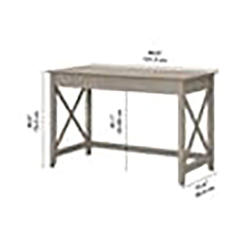 Scranton & Co Engineered Wood Writing Desk with X Pattern in Washed Gray