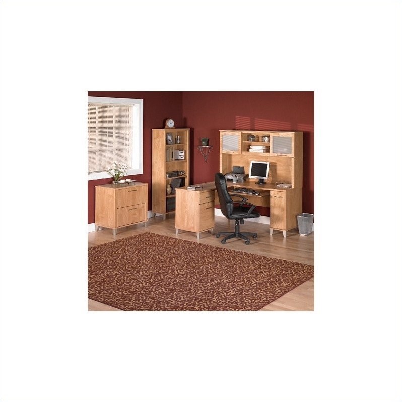 Scranton & Co 5 Shelf Wood Bookcase in Maple Cross