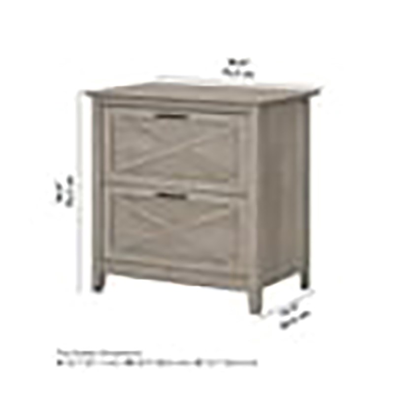 Scranton & Co 2 Drawers Contemporary Wood Lateral File Cabinet in Gray