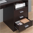 Scranton & Co 3-Drawer Wood Computer Desk with Shelf in Espresso/Wenge