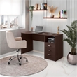 Scranton & Co 3-Drawer Wood Computer Desk with Shelf in Espresso/Wenge