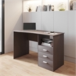 Scranton & Co 3-Drawer Wood Computer Desk with Shelf in Espresso/Wenge