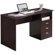 Scranton & Co 3-Drawer Wood Computer Desk with Shelf in Espresso/Wenge