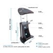 Scranton & Co Sit-to-Stand Rolling Laptop Cart With Storage in Black