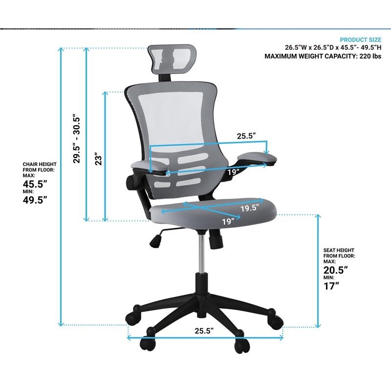 Scranton & Co Fabric Executive High Back Office Chair in Gray