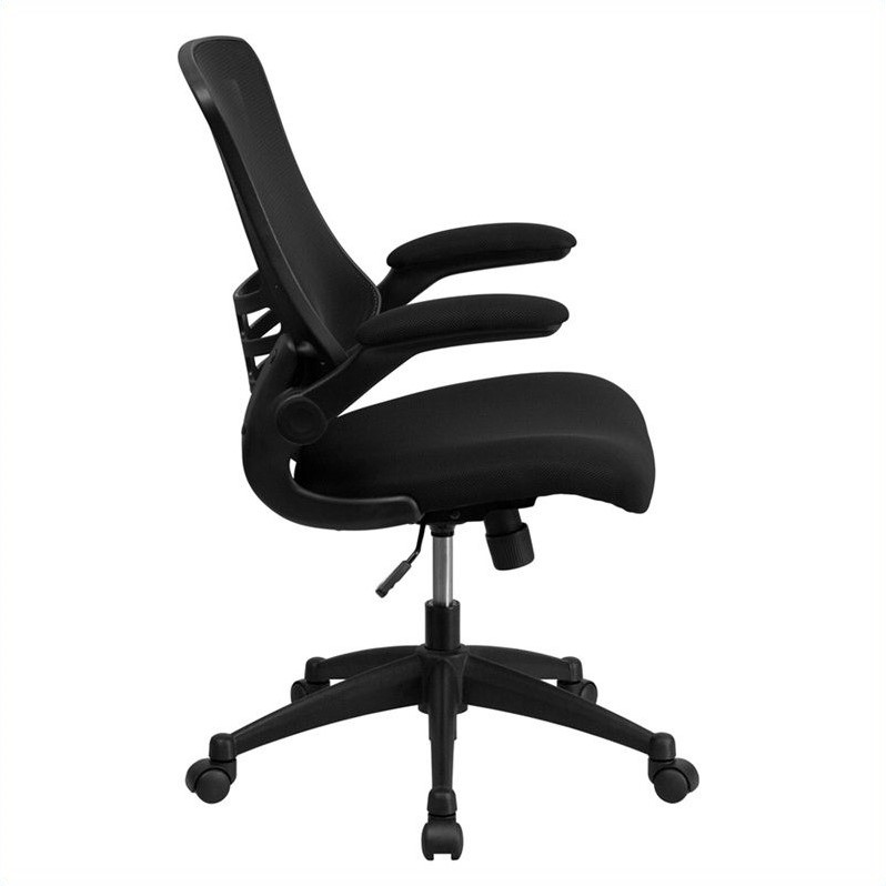 Scranton & Co Mid-Back Mesh Office Chair in Black Fabric