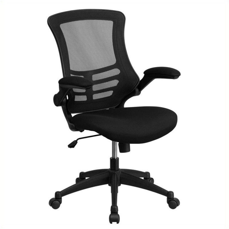 Scranton & Co Mid-Back Mesh Office Chair in Black Fabric