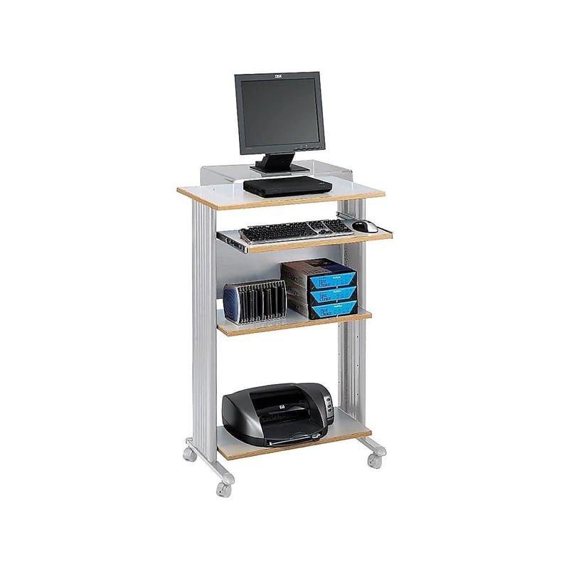 Scranton & Co Standing Wood Workstation in Gray