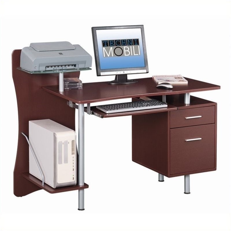 Scranton & Co MDF Chocolate Computer Desk Rectangular 51.25