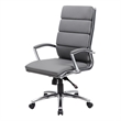 Scranton & Co Modern Faux Leather Adjustable Executive Office Chair in Gray