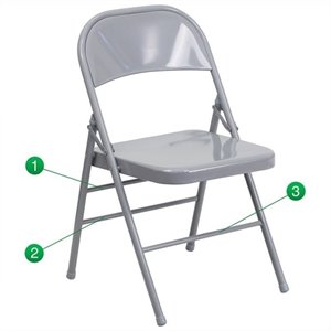 scranton & co metal folding chair in gray