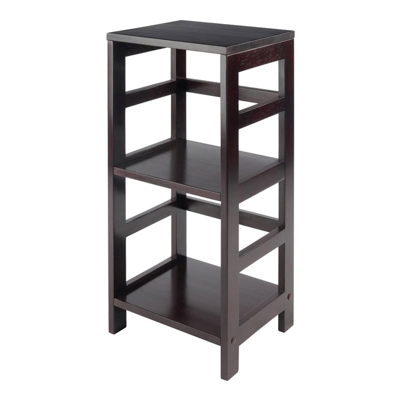 Scranton & Co 2-Tier Transitional Solid Wood Book Shelving Unit in Espresso