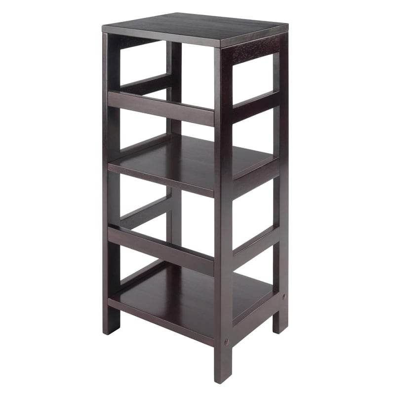 Scranton & Co 2-Tier Transitional Solid Wood Book Shelving Unit in Espresso