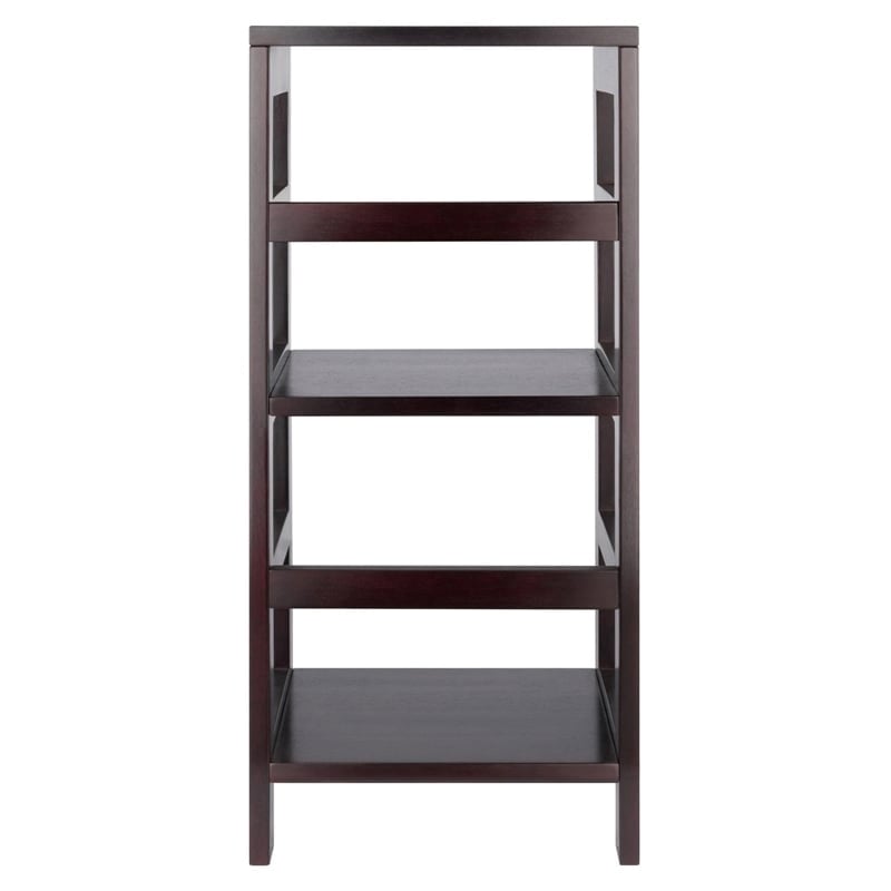 Scranton & Co 2-Tier Transitional Solid Wood Book Shelving Unit in Espresso