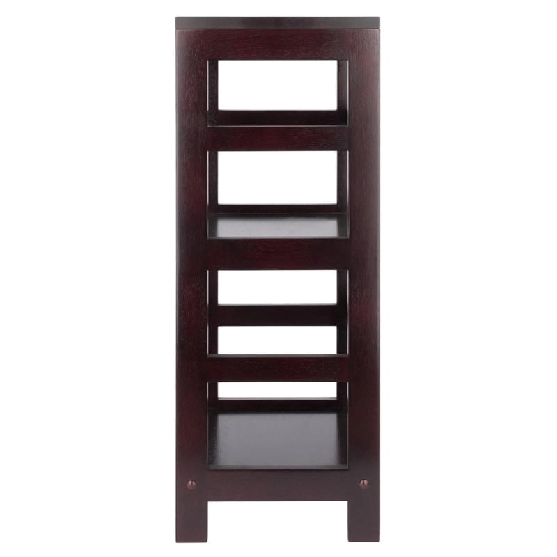 Scranton & Co 2-Tier Transitional Solid Wood Book Shelving Unit in Espresso