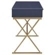 Scranton & Co Wood Blue and Gold Writing Desk Rectangular Durable Unassembled