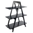 Scranton & Co 3-Tier A-Frame Mid-Century Solid Wood Book Shelf in Black